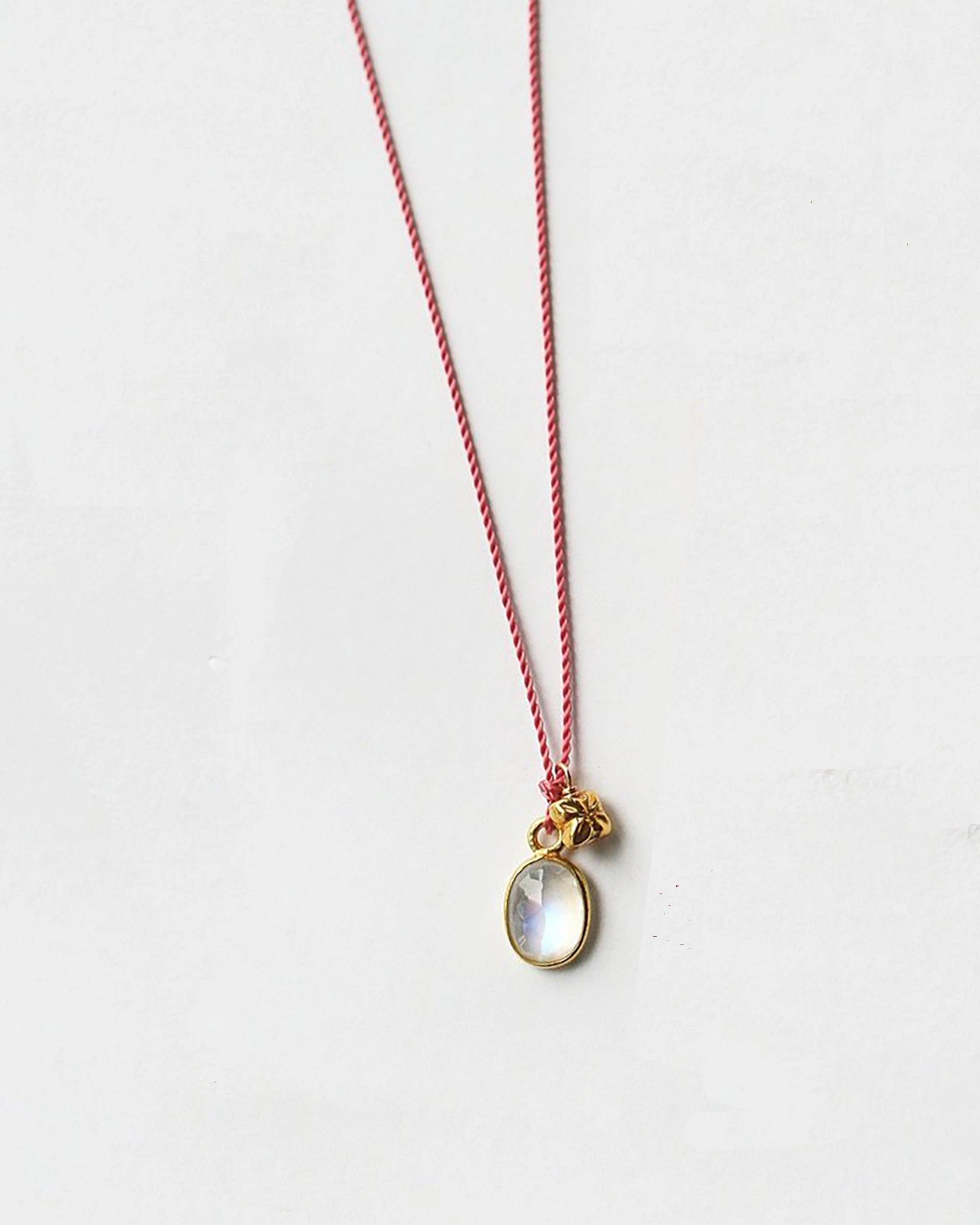 SEE REAL FLOWERS Blossom Charm Moonstone Necklace