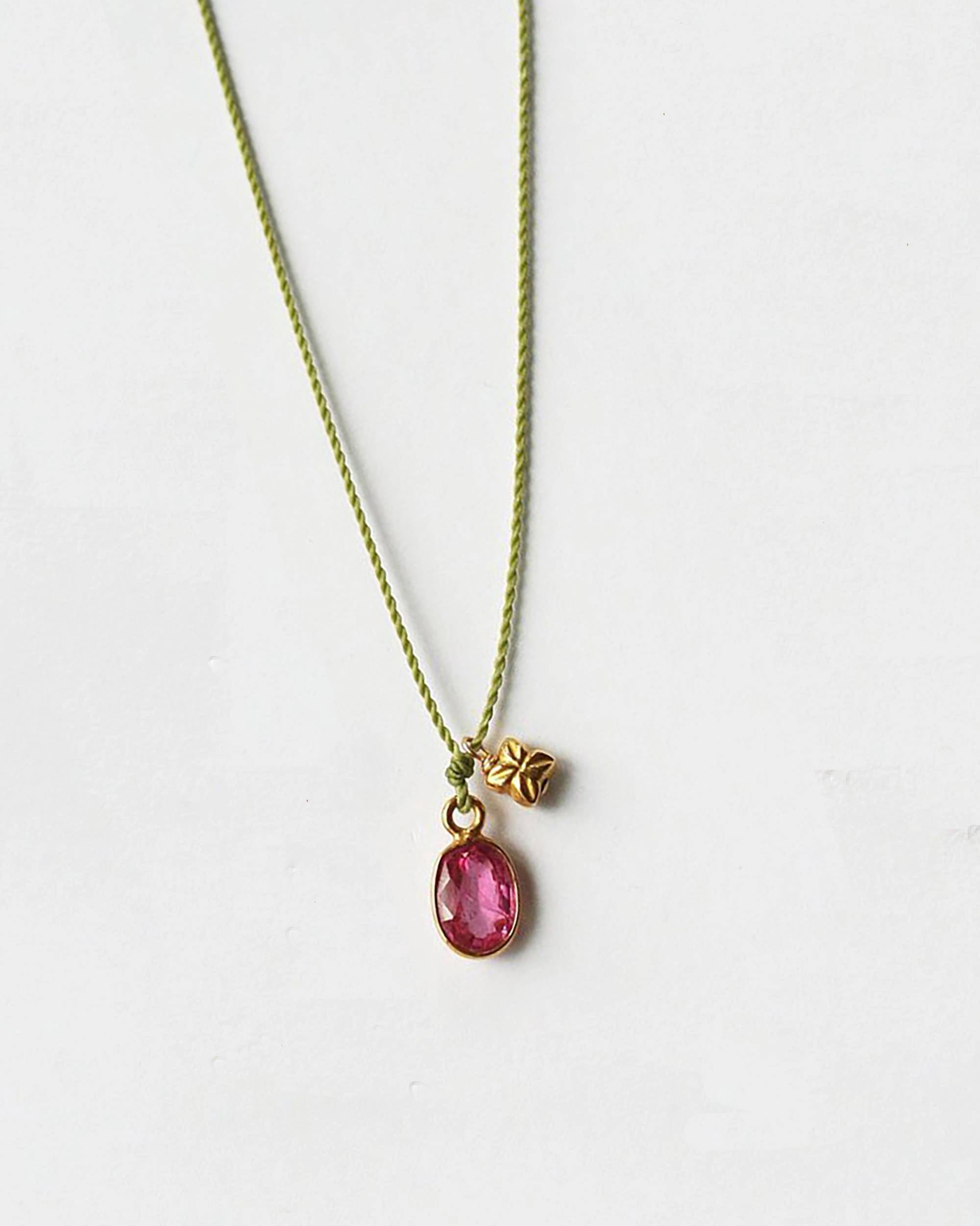 SEE REAL FLOWERS Blossom Charm Ruby Necklace