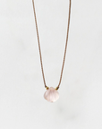 SEE REAL FLOWERS Rose Quartz Clamshell Amulet Necklace