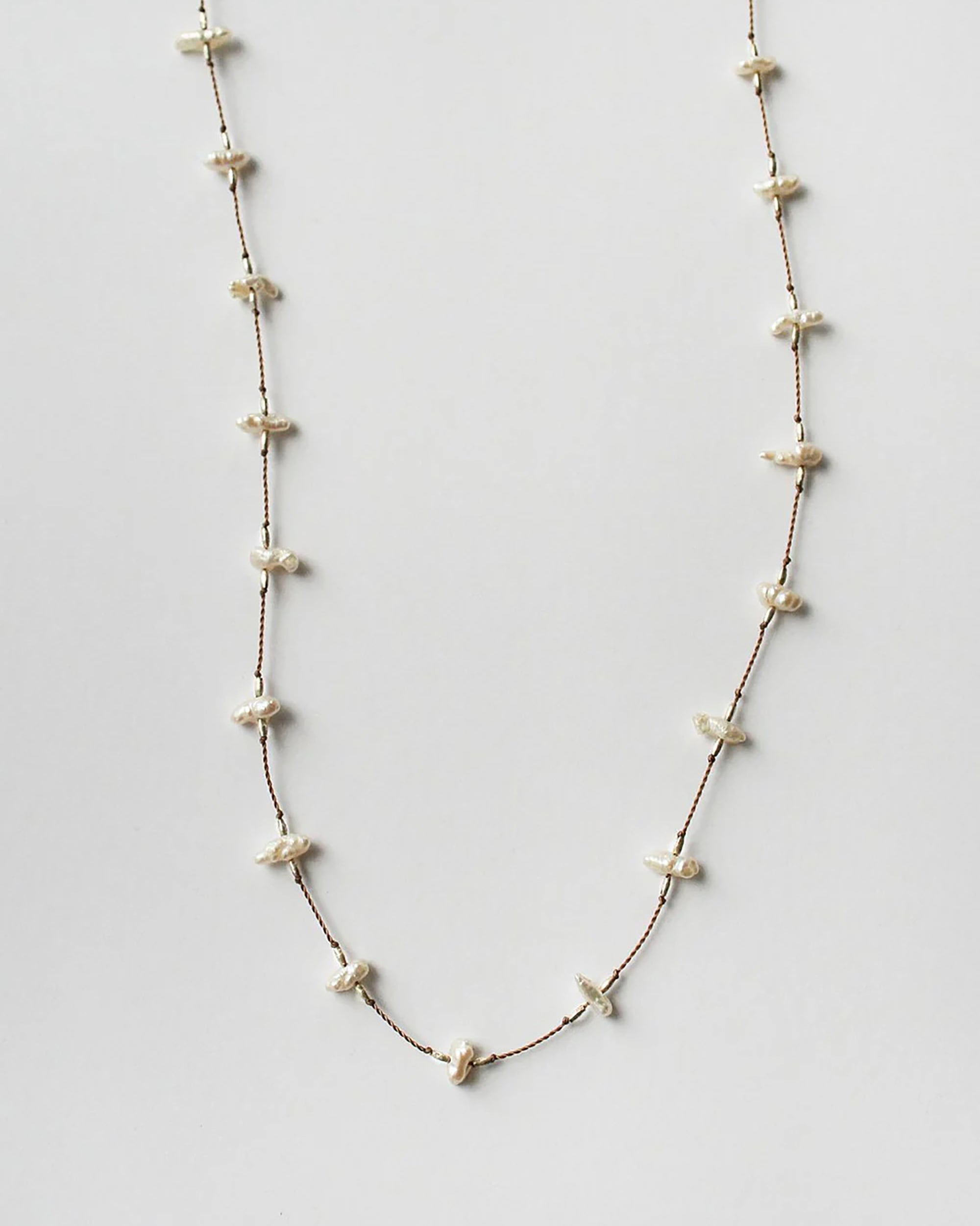 SEE REAL FLOWERS Long Keshi Pearl Necklace