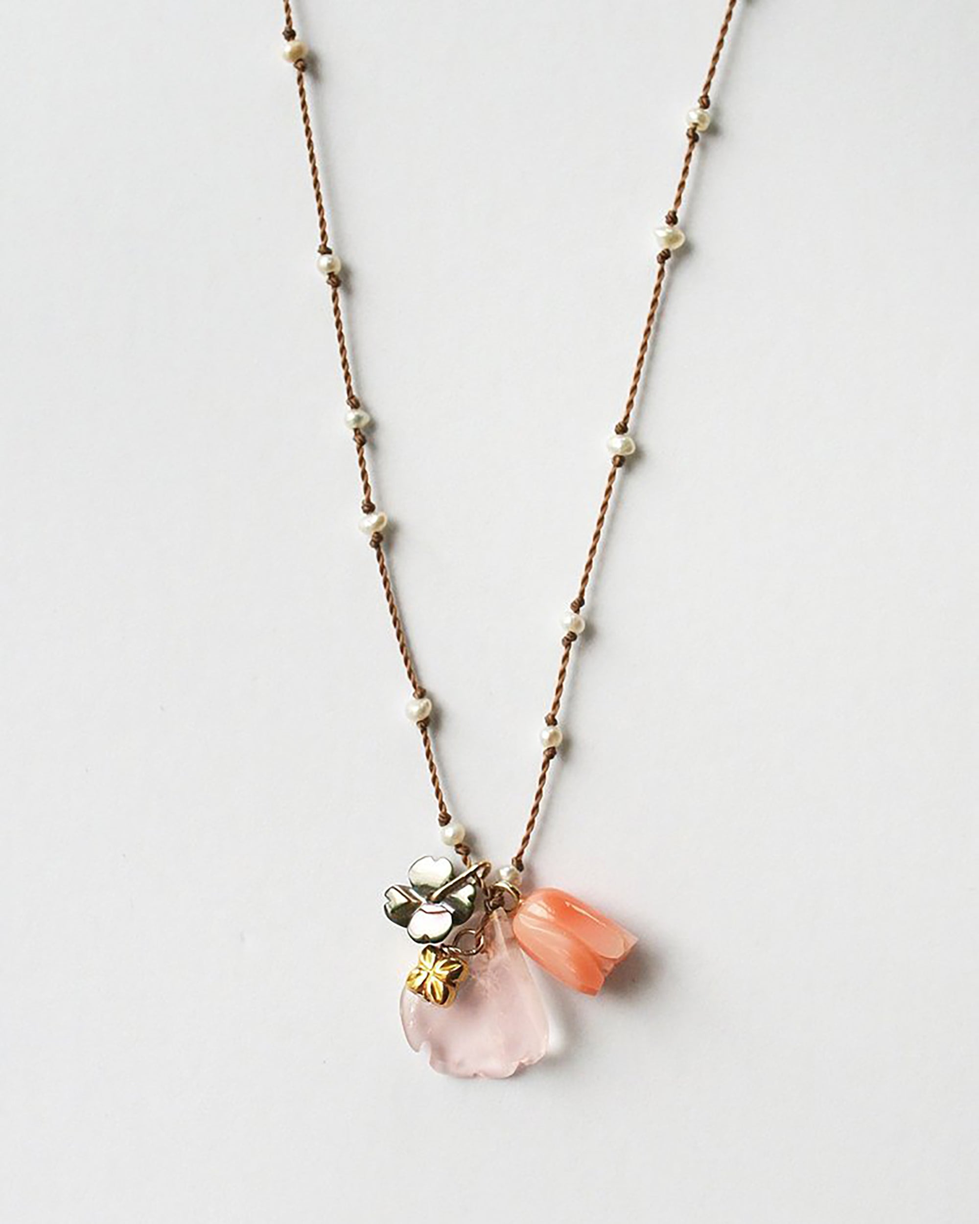 SEE REAL FLOWERS Rose Quartz See Real FLOWERS Necklace