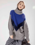 V Shape Hairy Patch Chunky Knit Top