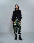 Abstract Floral And Geometric Print Baggy Pant
