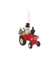ULBRICHT Tractor With Snowman Ornament
