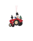 ULBRICHT Tractor With Snowman Ornament