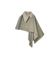THE KEIJI Collarless Long Coat And Cape Set