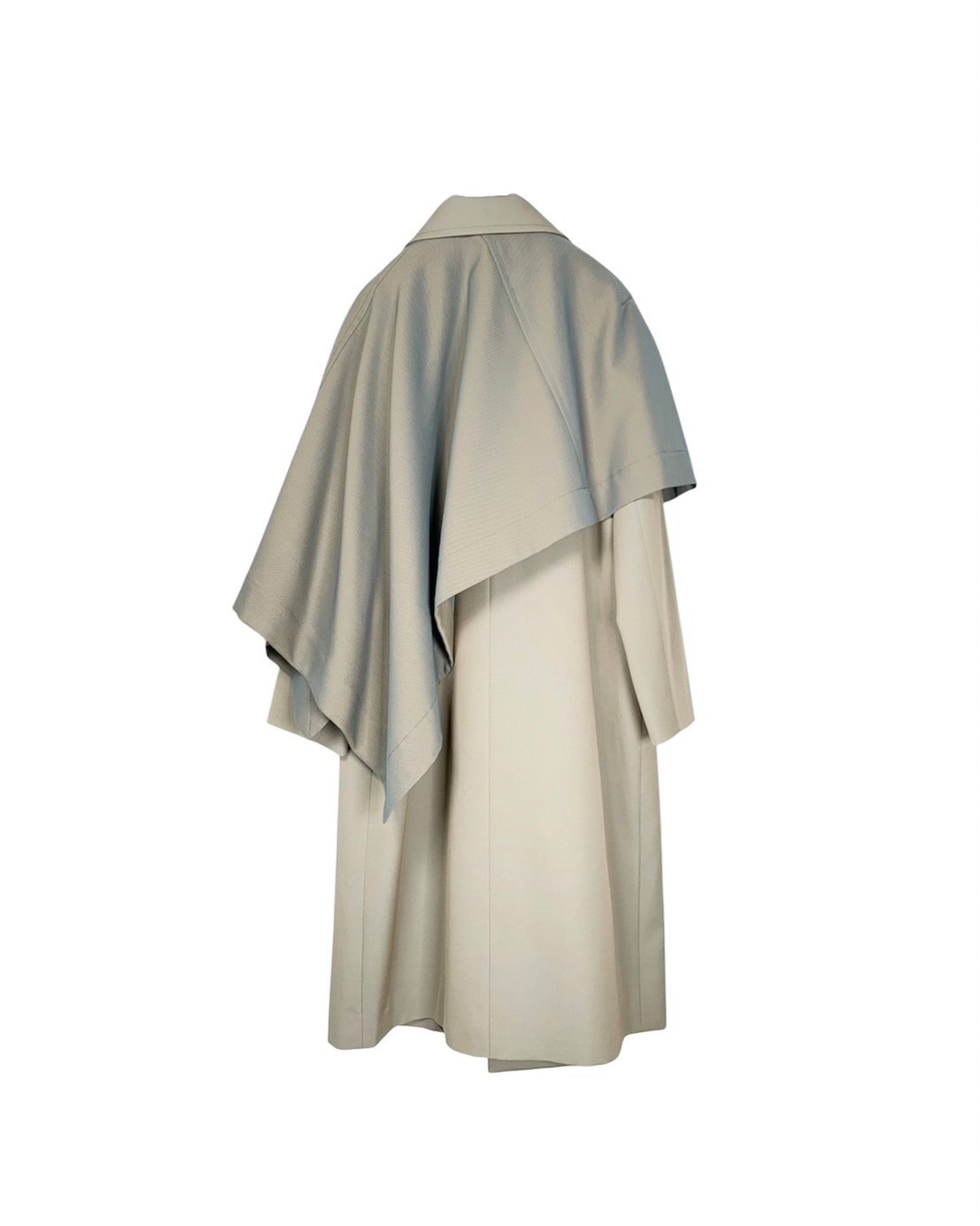THE KEIJI Collarless Long Coat And Cape Set