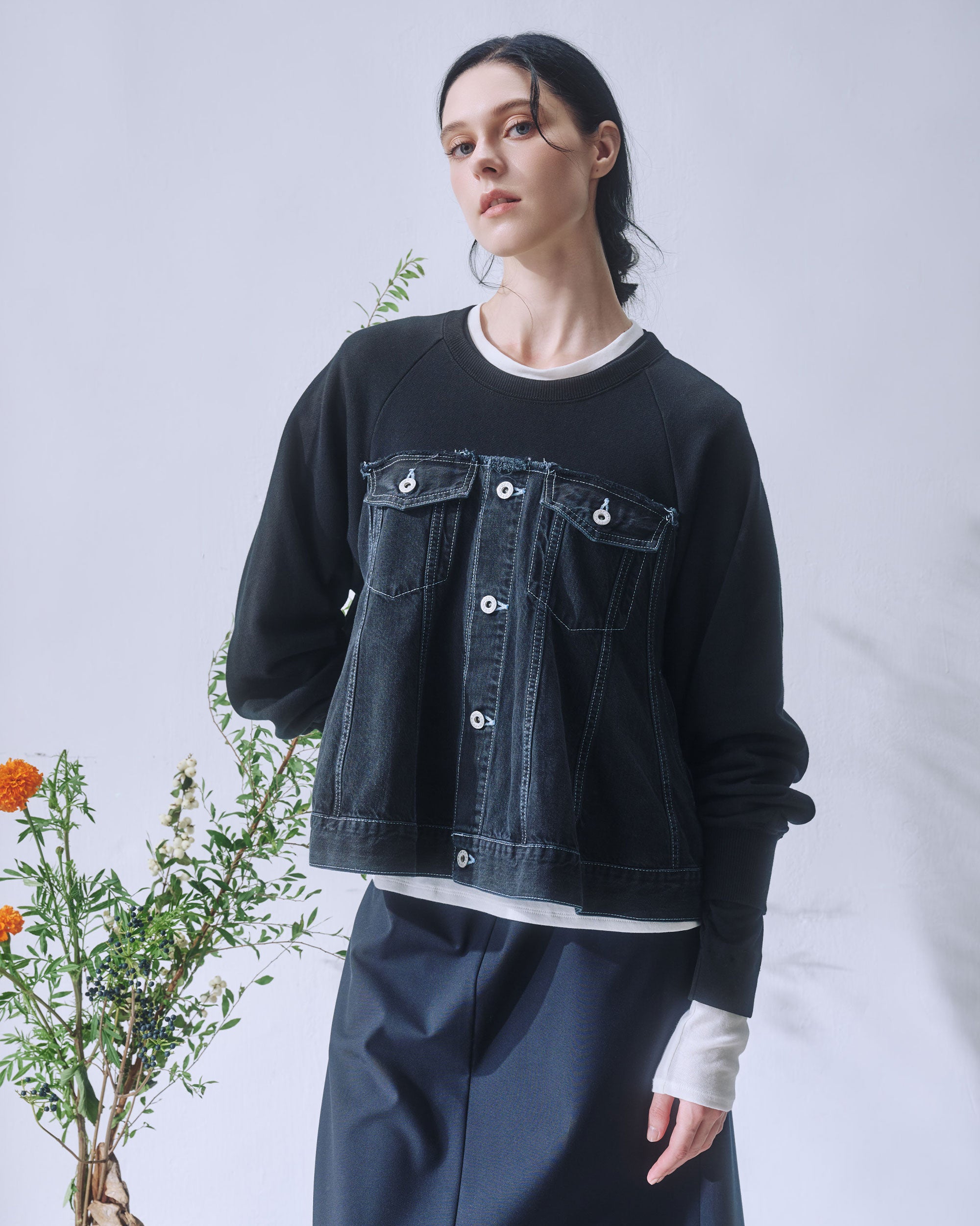 THE KEIJI Hybrid Denim Sweatshirt
