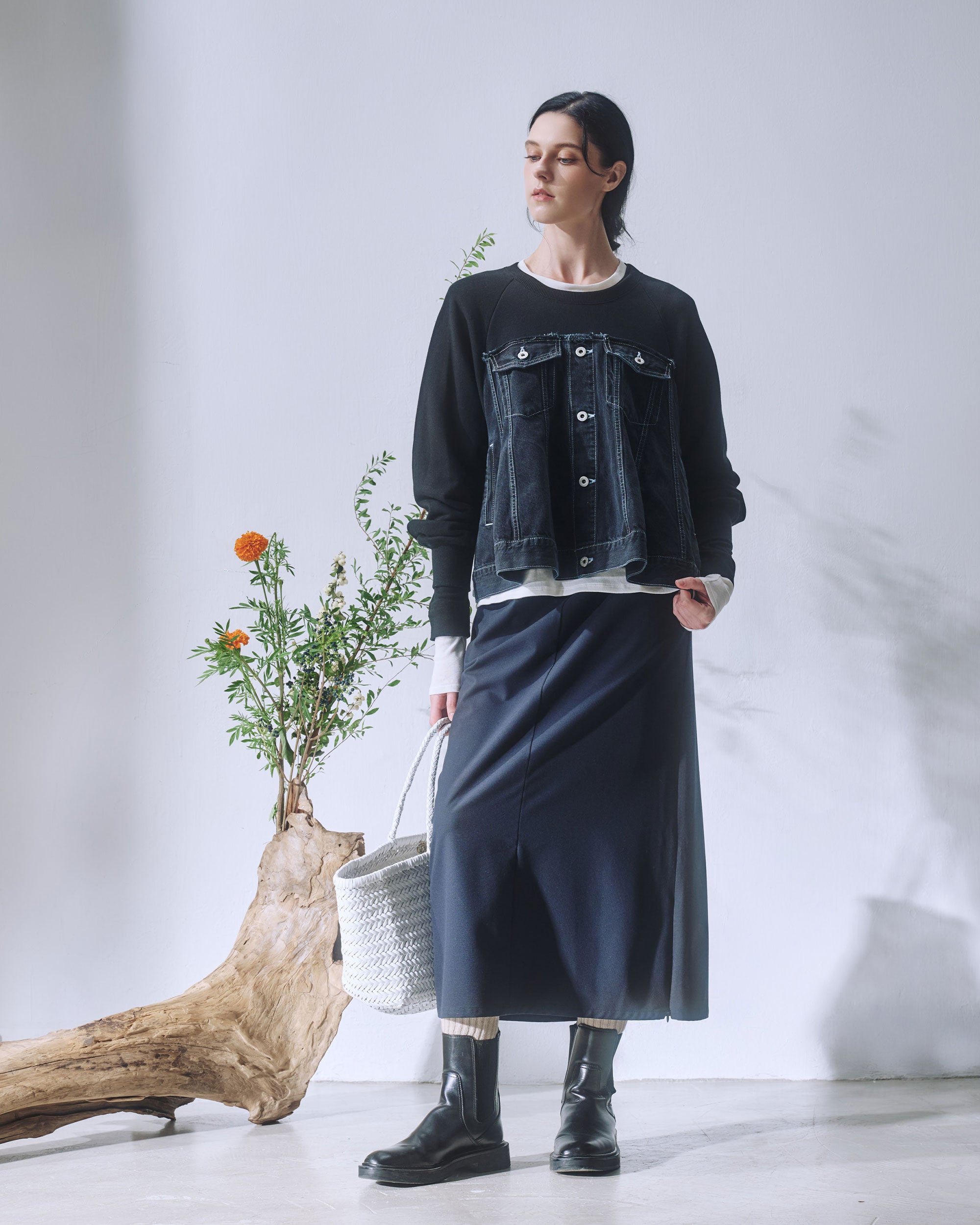 THE KEIJI Hybrid Denim Sweatshirt