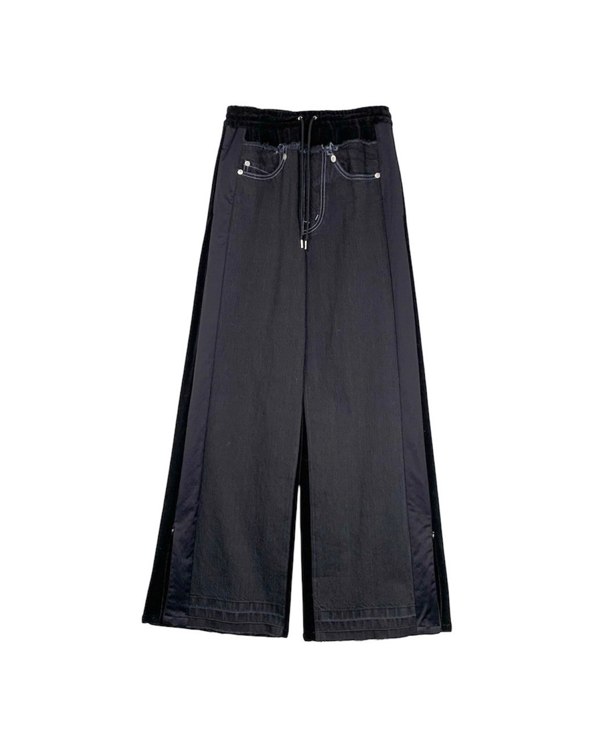 THE KEIJI Hybrid Denim Velour Drawstring Pants