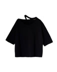 IJIIT Premium Jersey Cut Out Crop Short Sleeve Pullover