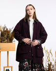 IJIIT Melton X Faux Leather Coat