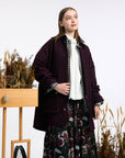 IJIIT Melton X Faux Leather Coat
