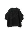 Floral Motif Linen Mix Knit Top