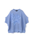 Floral Motif Linen Mix Knit Top