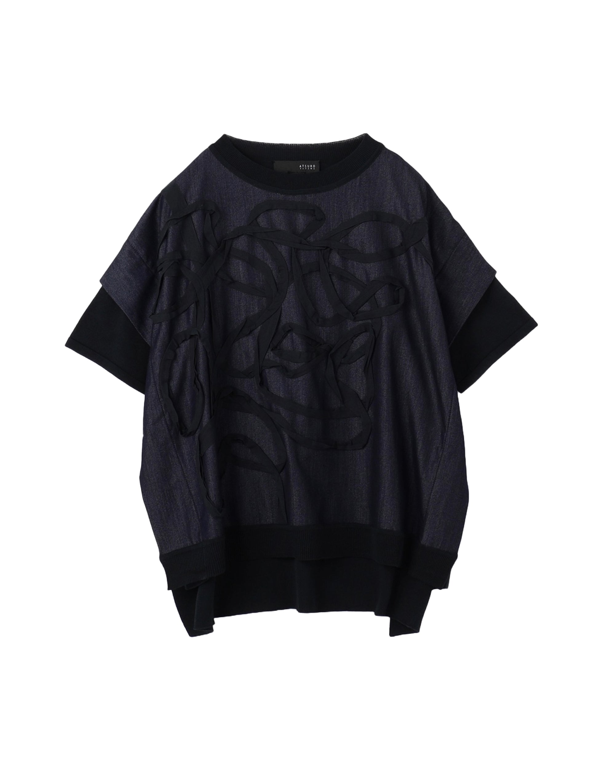Messy Motif Curve Mix Knit Top