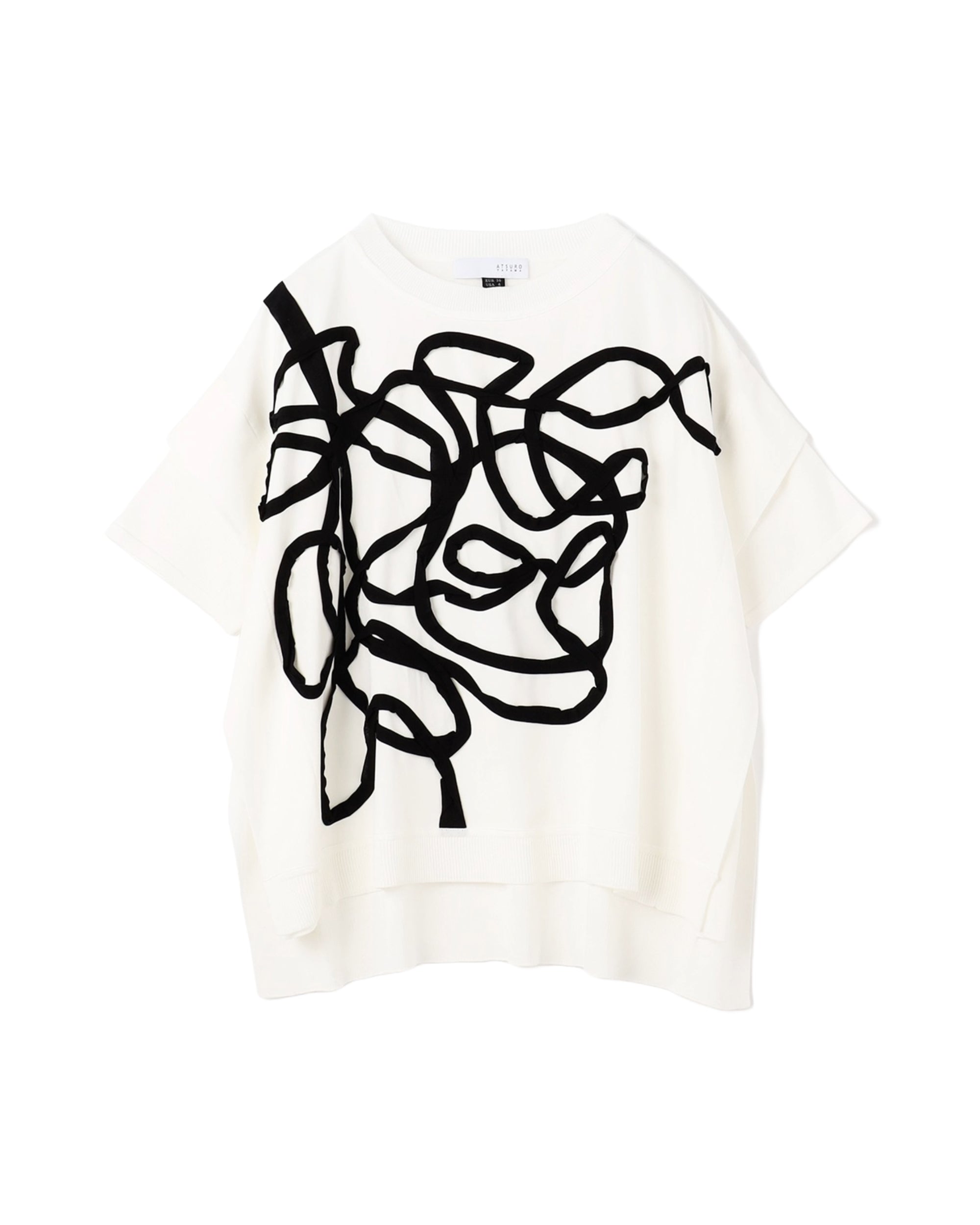 Messy Motif Curve Mix Knit Top