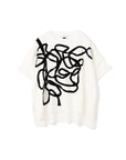 Messy Motif Curve Mix Knit Top