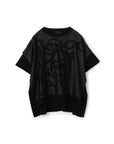 Messy Motif Curve Mix Knit Top