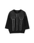 Denim Details Unisex Top