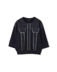 Denim Details Unisex Top