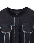 Denim Details Unisex Top