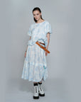 Vintage Floral Print Chain Deco 2Way Flare Skirt