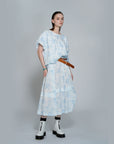 Vintage Floral Print Chain Deco 2Way Flare Skirt