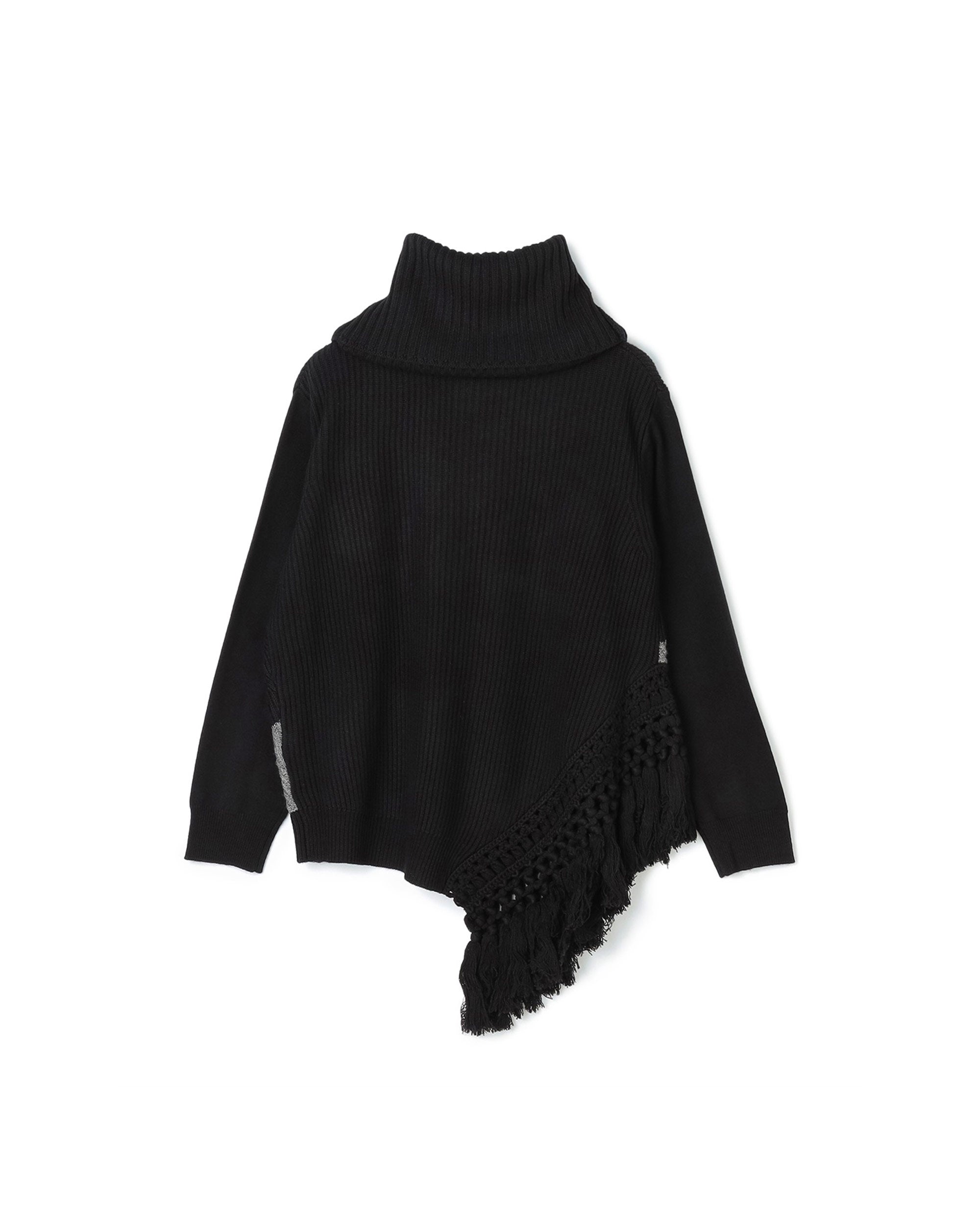 Édition de Paris Crochet Fringe Diamond Cut Knit Top