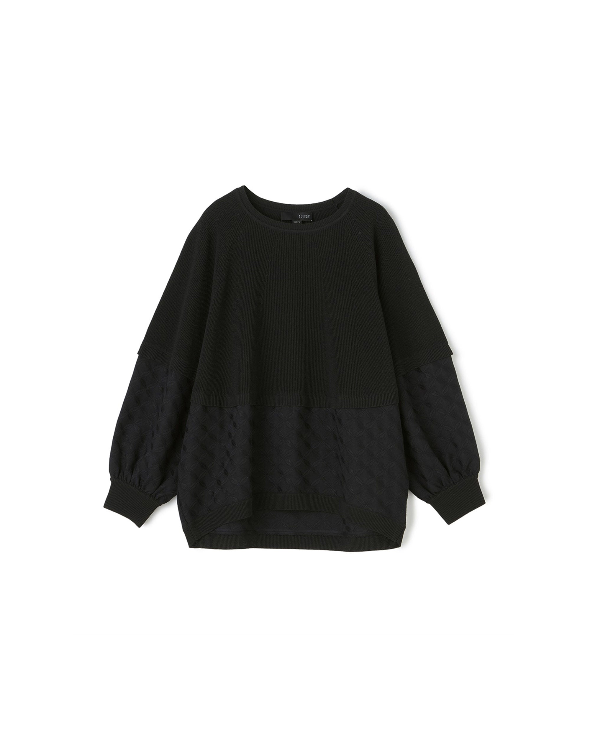 Jacquard Trim Bubble Knit