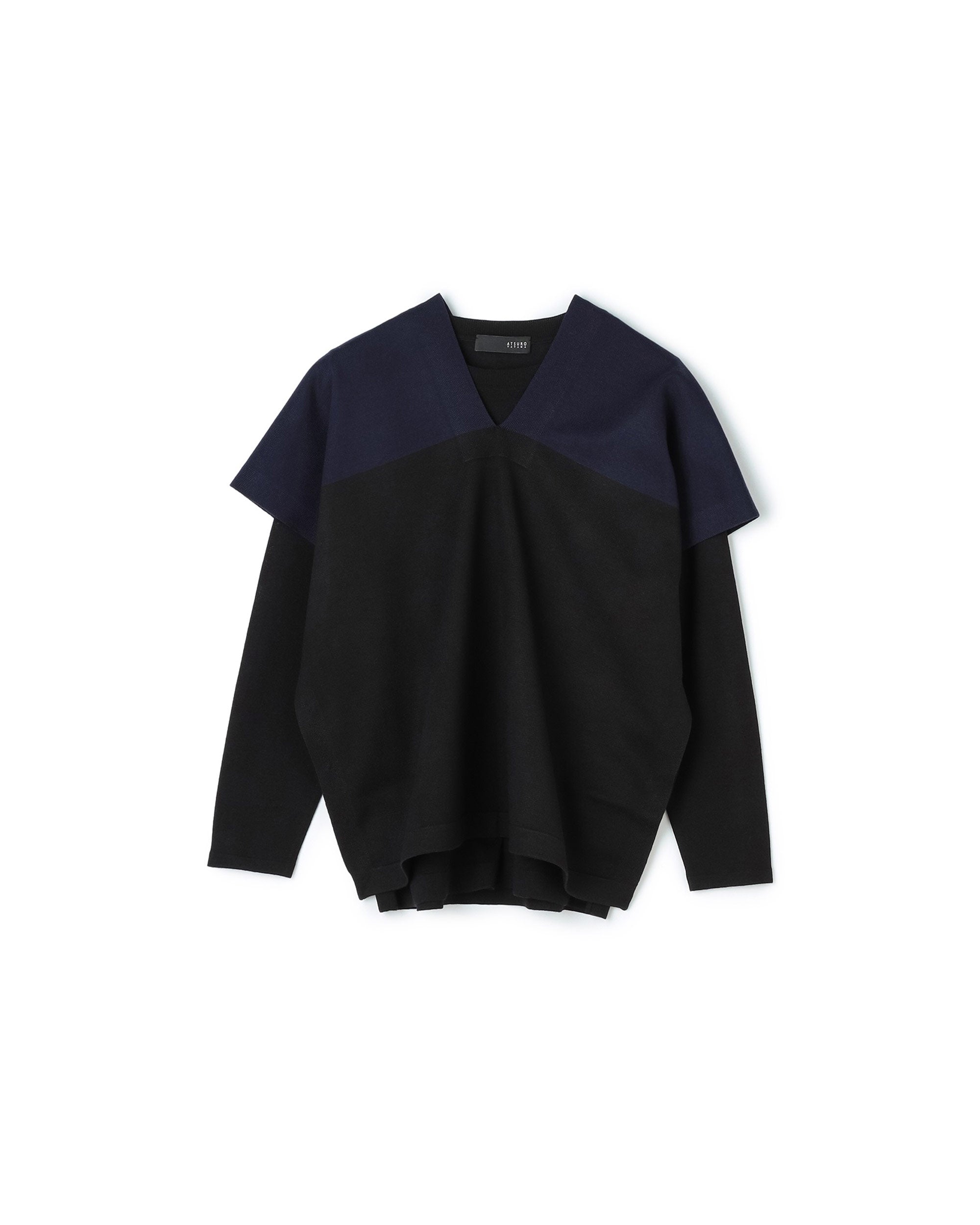 Bi-Color 2-Way Twin Set Knit Top