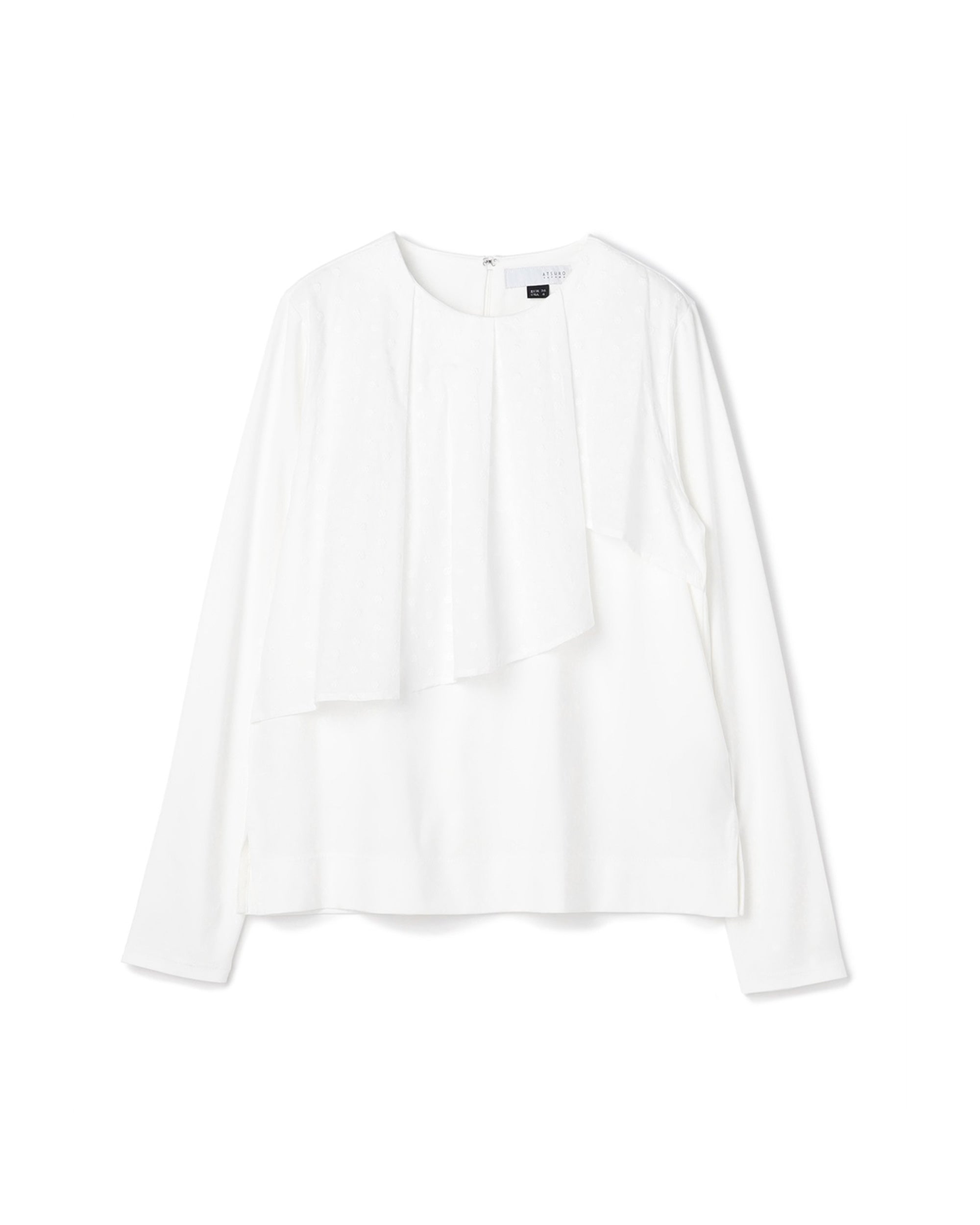 Big Pleated Jacquard Front Top