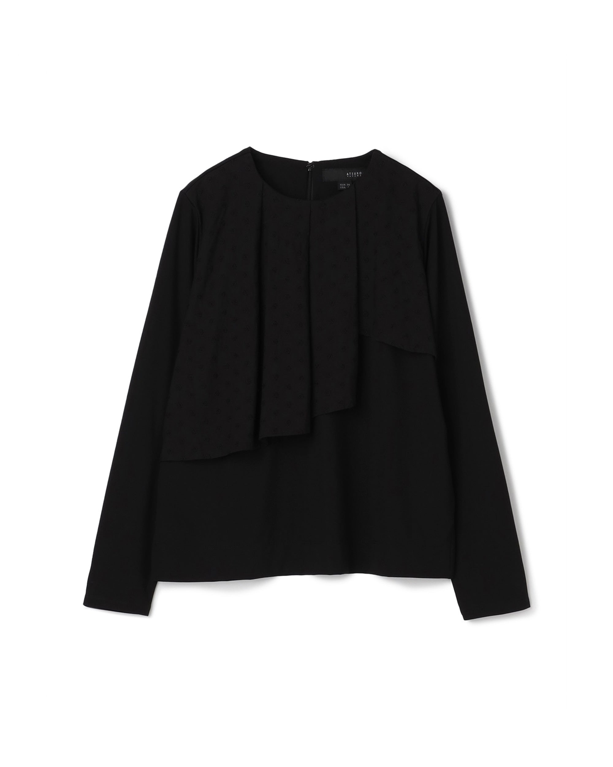 Big Pleated Jacquard Front Top