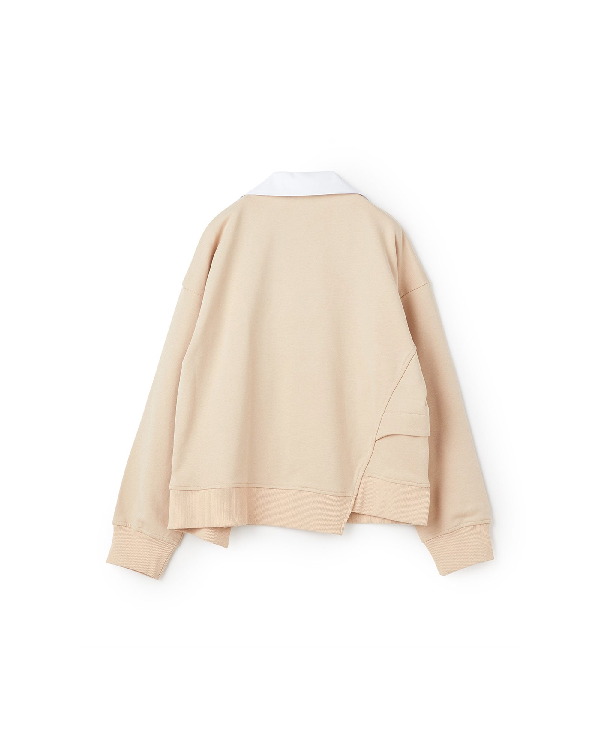 Bowling Collar ASY Hem Cut &amp; Sewn Top