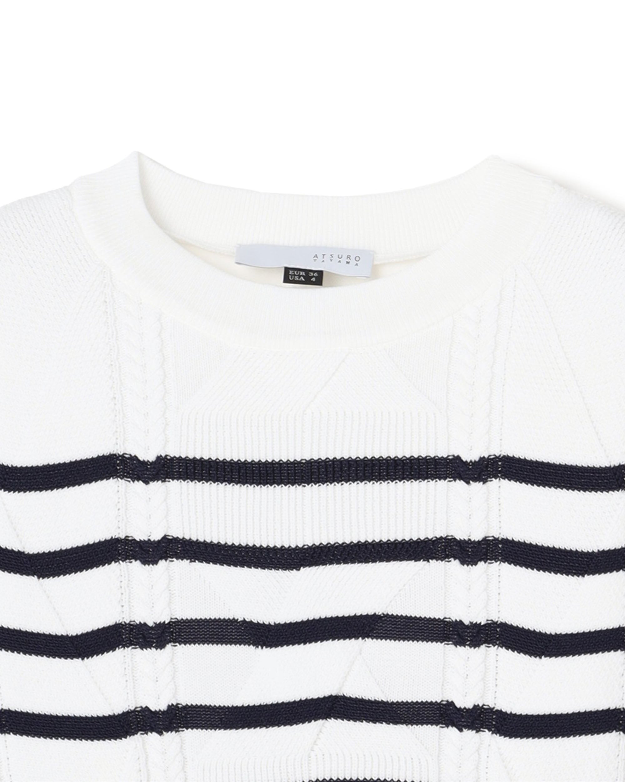 Border Mix Cable Knit Front Top