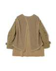 Jacket Sleeve 2 Layer Split Back Knit Top