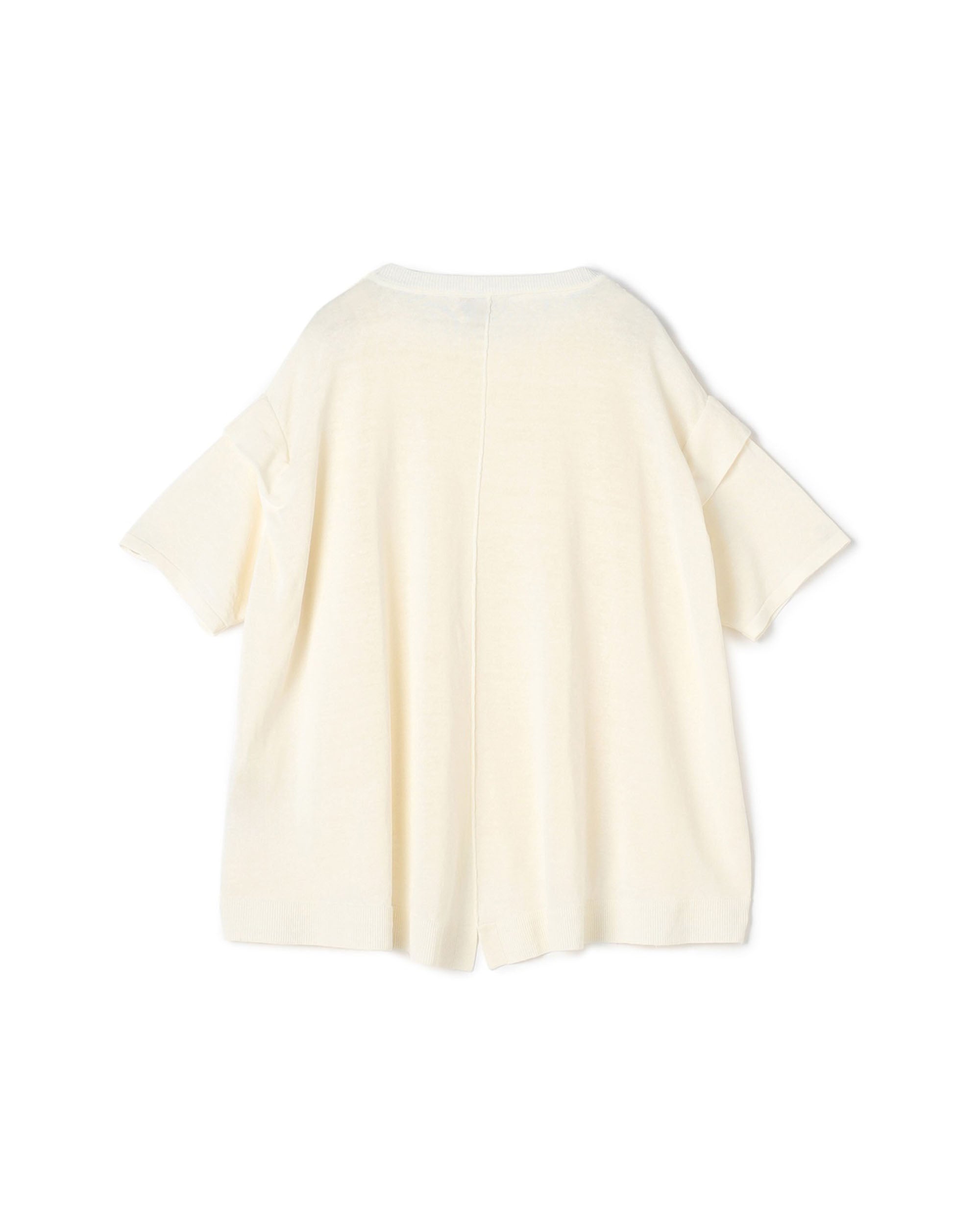 Jacq Fafa N Striped Split Back Linen Mix Knit Top