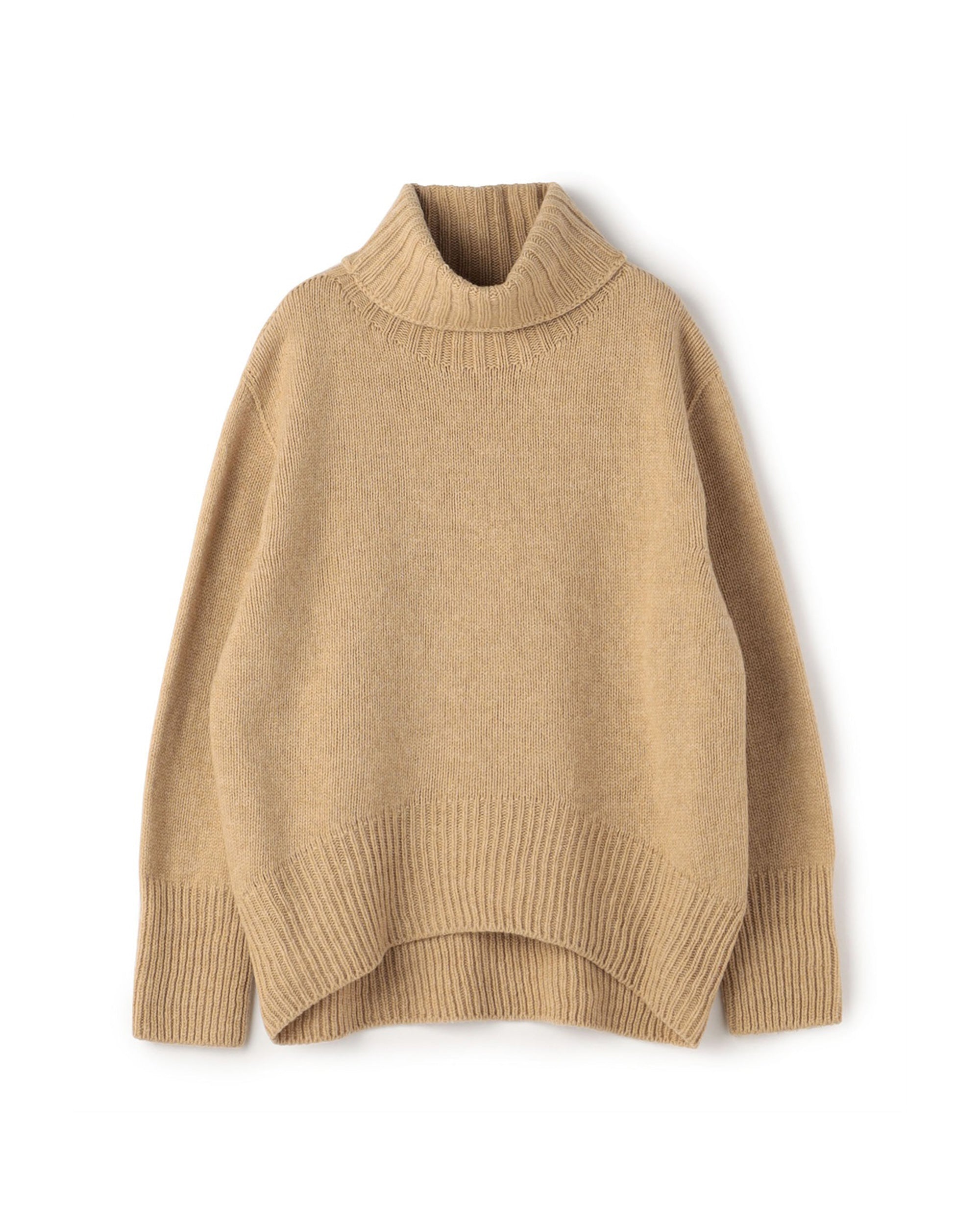 Wool Turtle Neck Chunky Knit Top