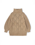 Diamond Cable Wool Mix Chunky Knit Top