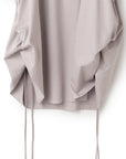 Drawstring Side Bubble Sleeve Blouse