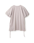 Drawstring Side Bubble Sleeve Blouse