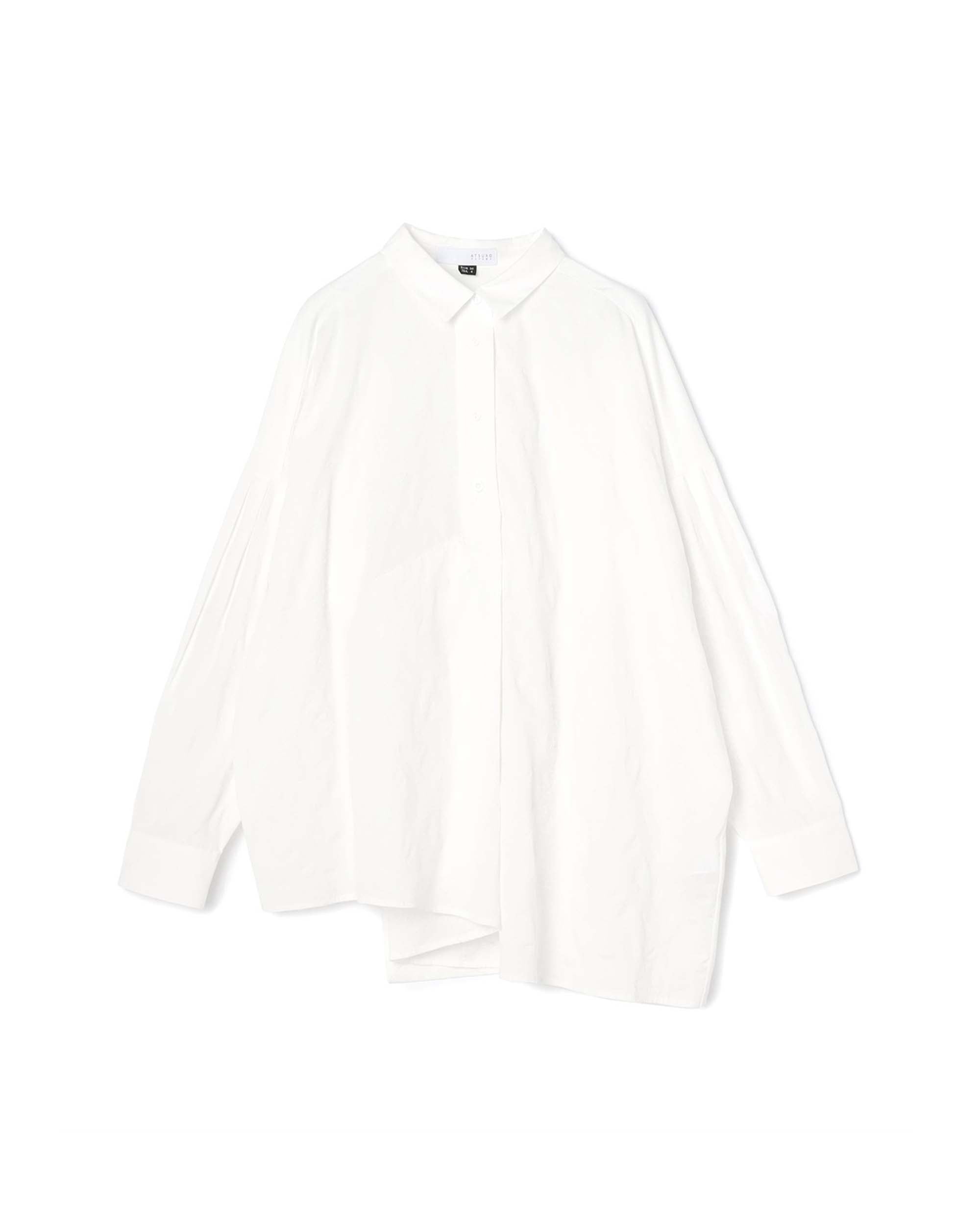 Irregular Hem Texture Cotton Blouse