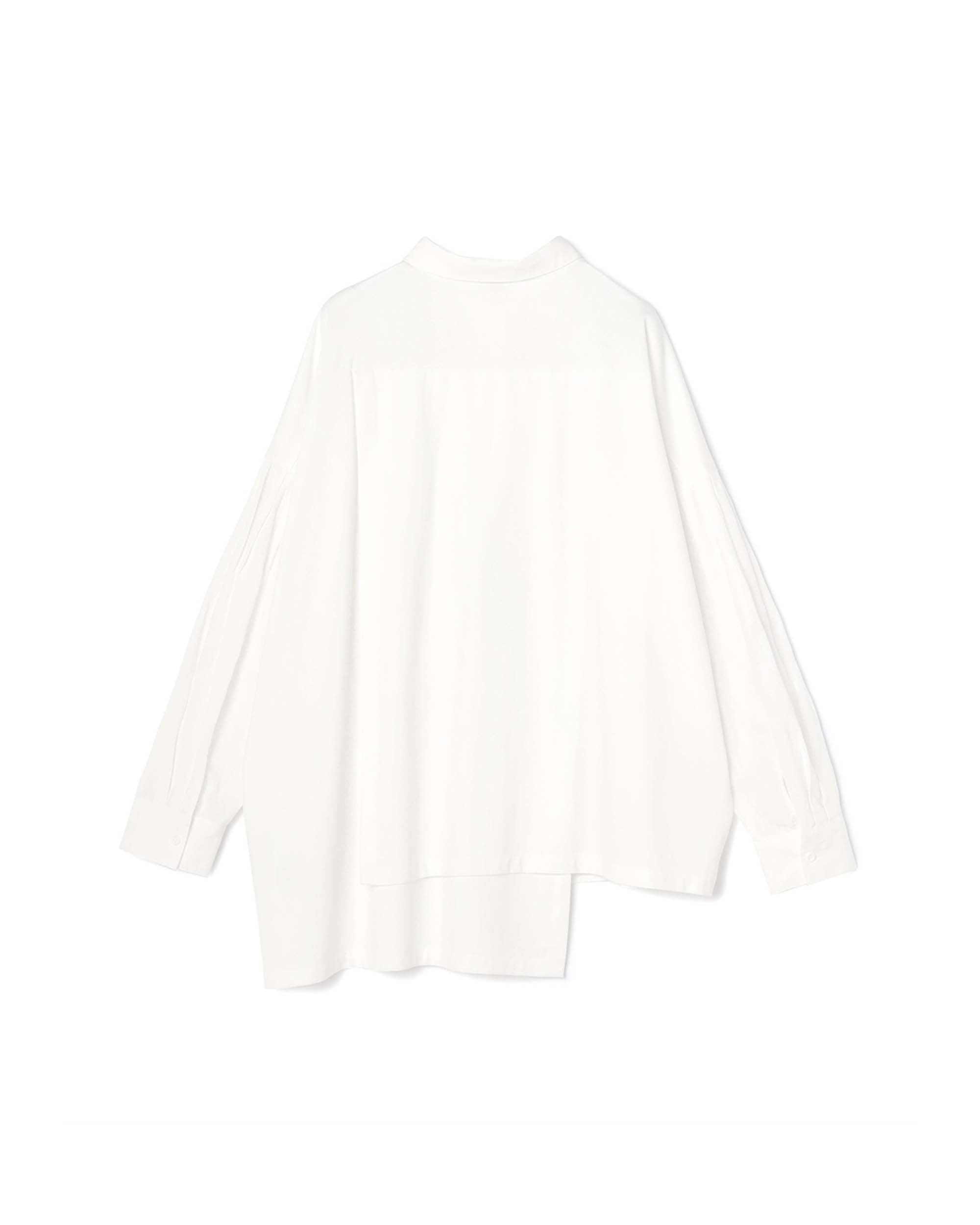 Irregular Hem Texture Cotton Blouse