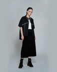 Contrast Stitch Emb Blouse