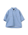 Rayon Poly Denim Like Button Up Blouse