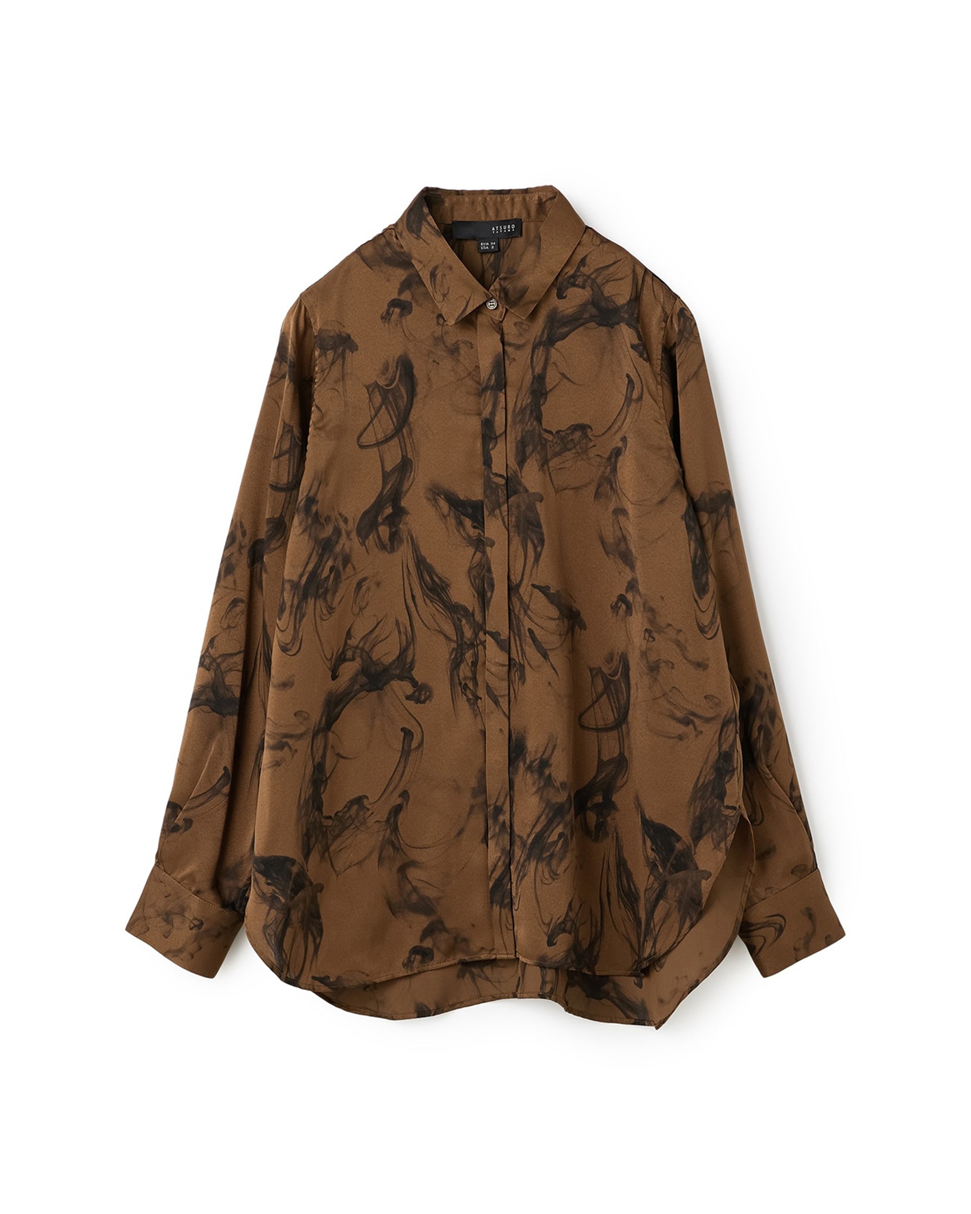 Kintsugi Print Oversized Poly Blouse