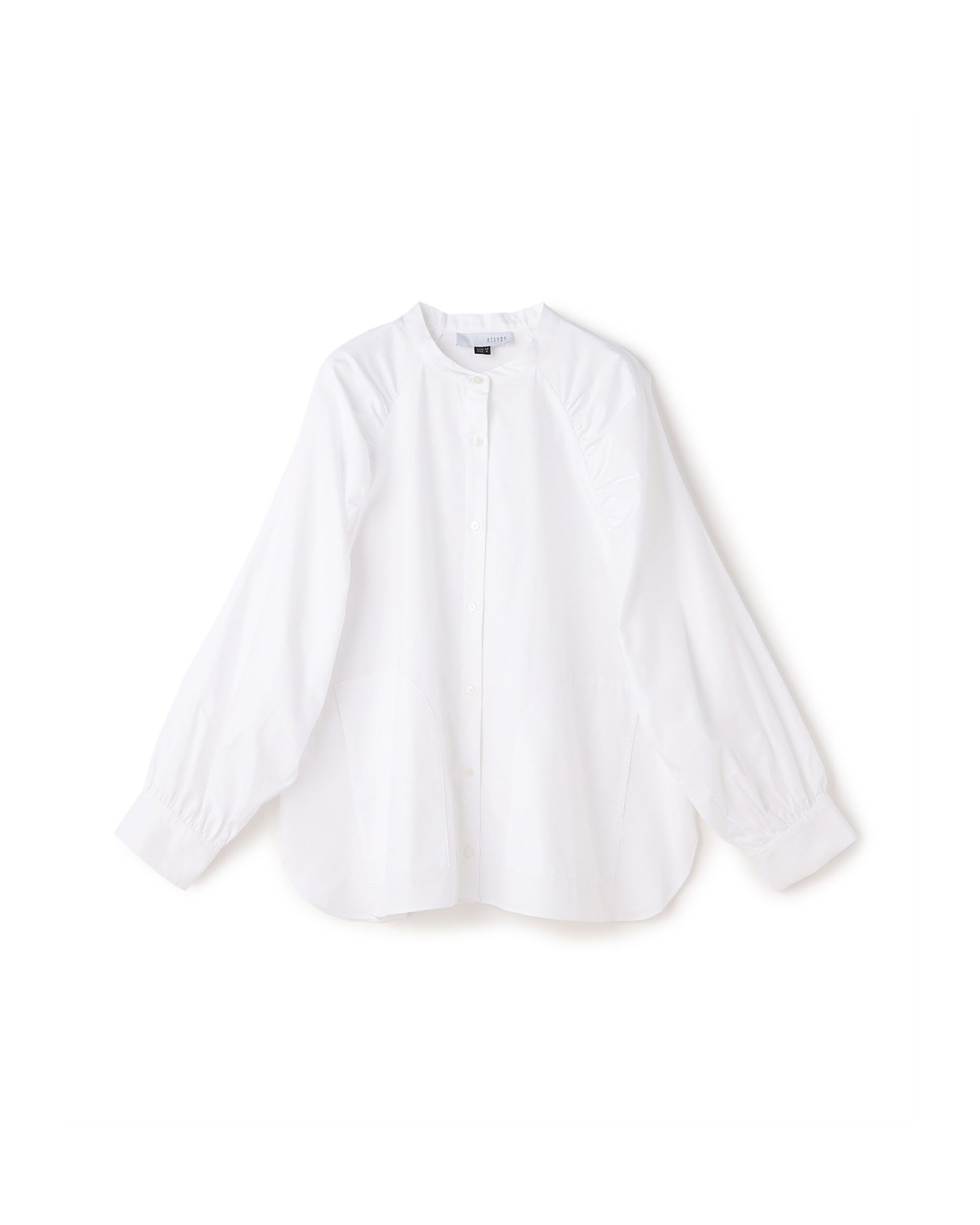 Gathered Raglan Sleeve Pocket Blouse