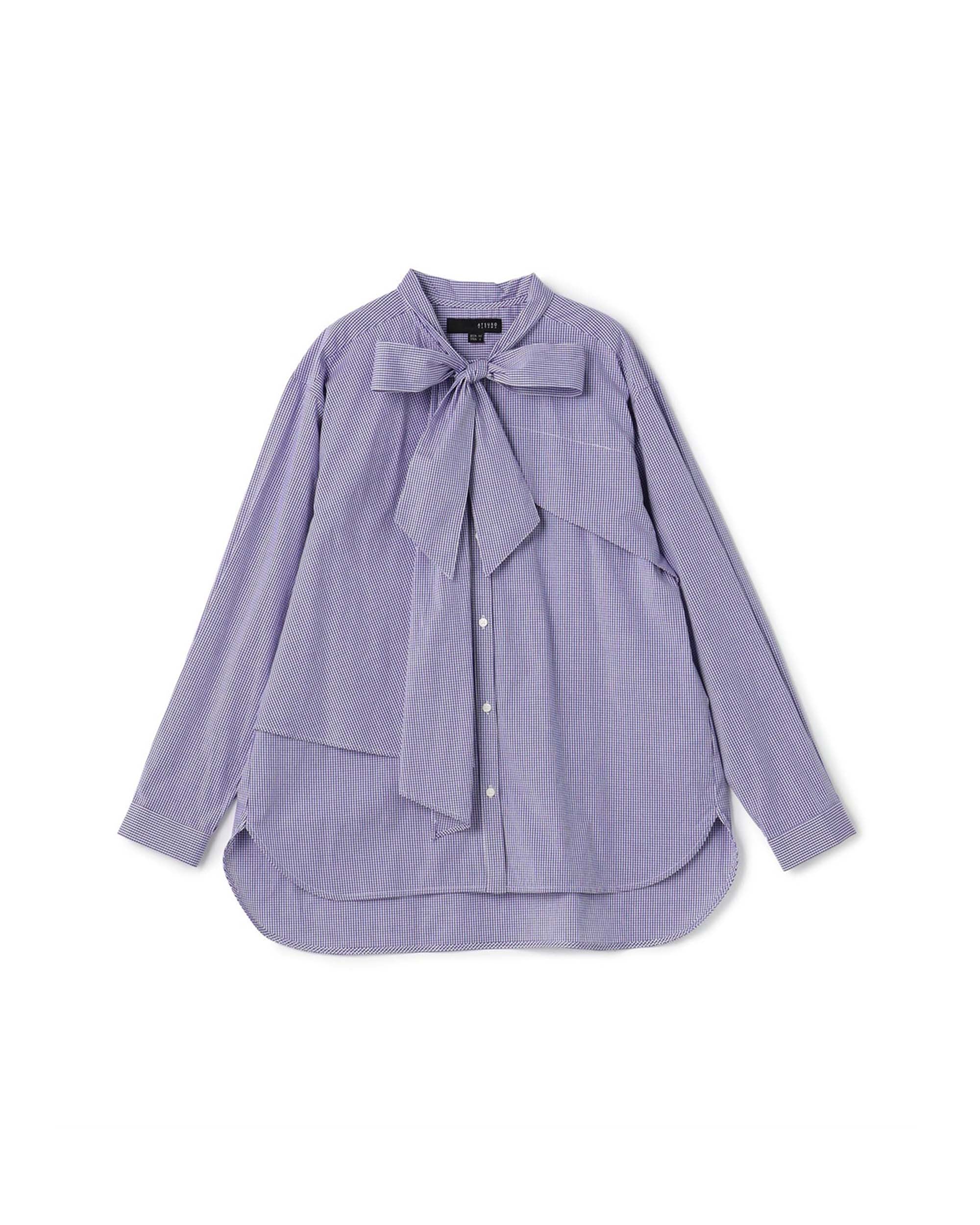 Ribbon Layering Cotton Blouse