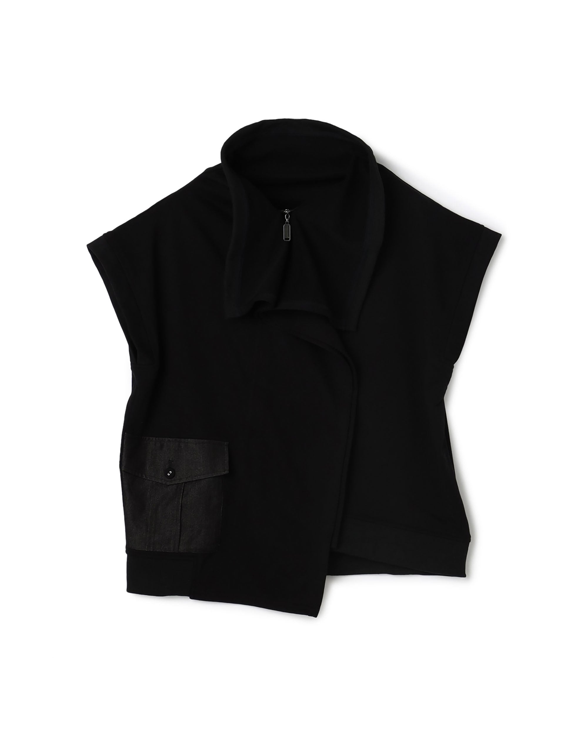 Ruffle Opening Cargo Pocket Cap Sleeve Cardigan