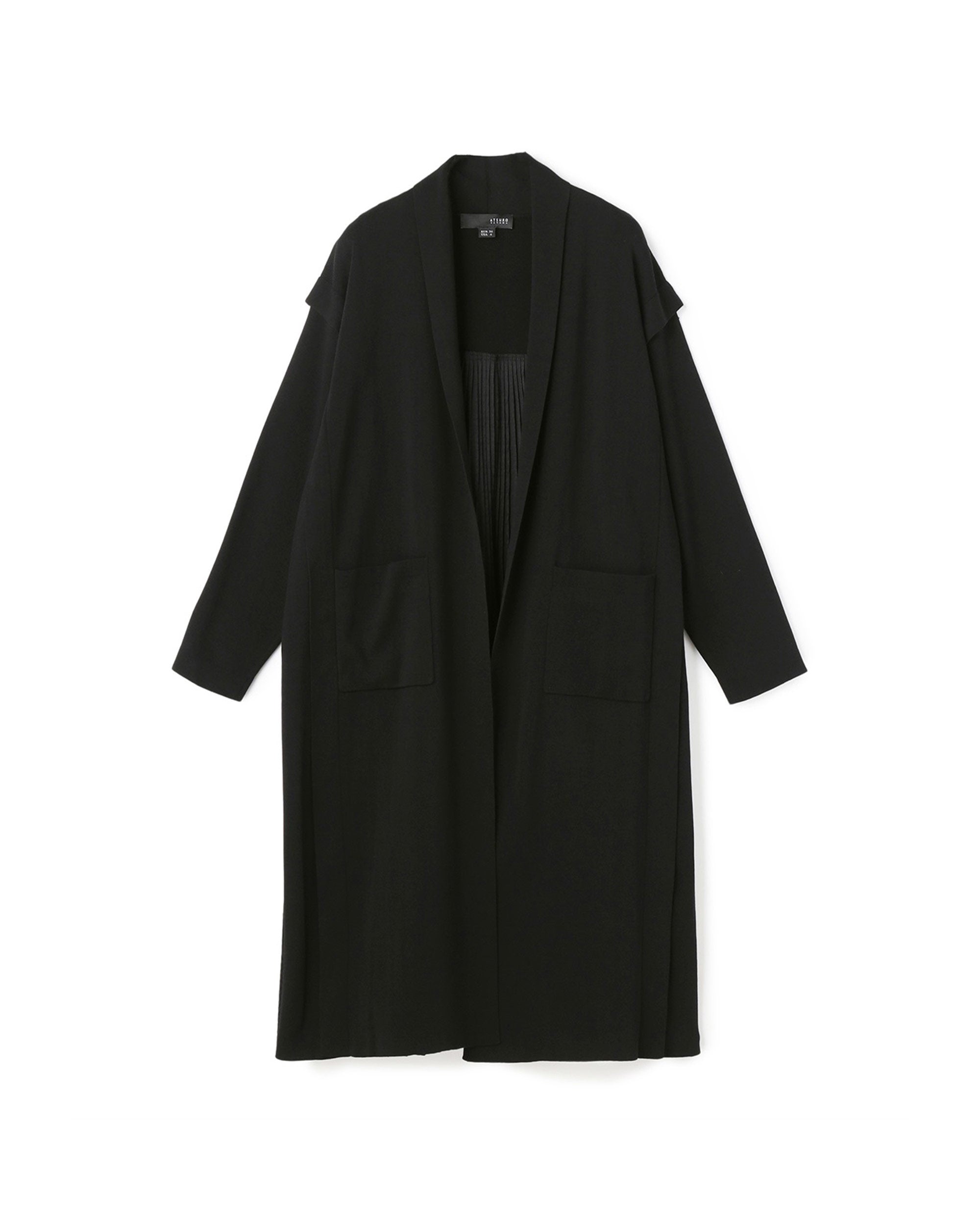 Pleated Back Long Knit Cardigan